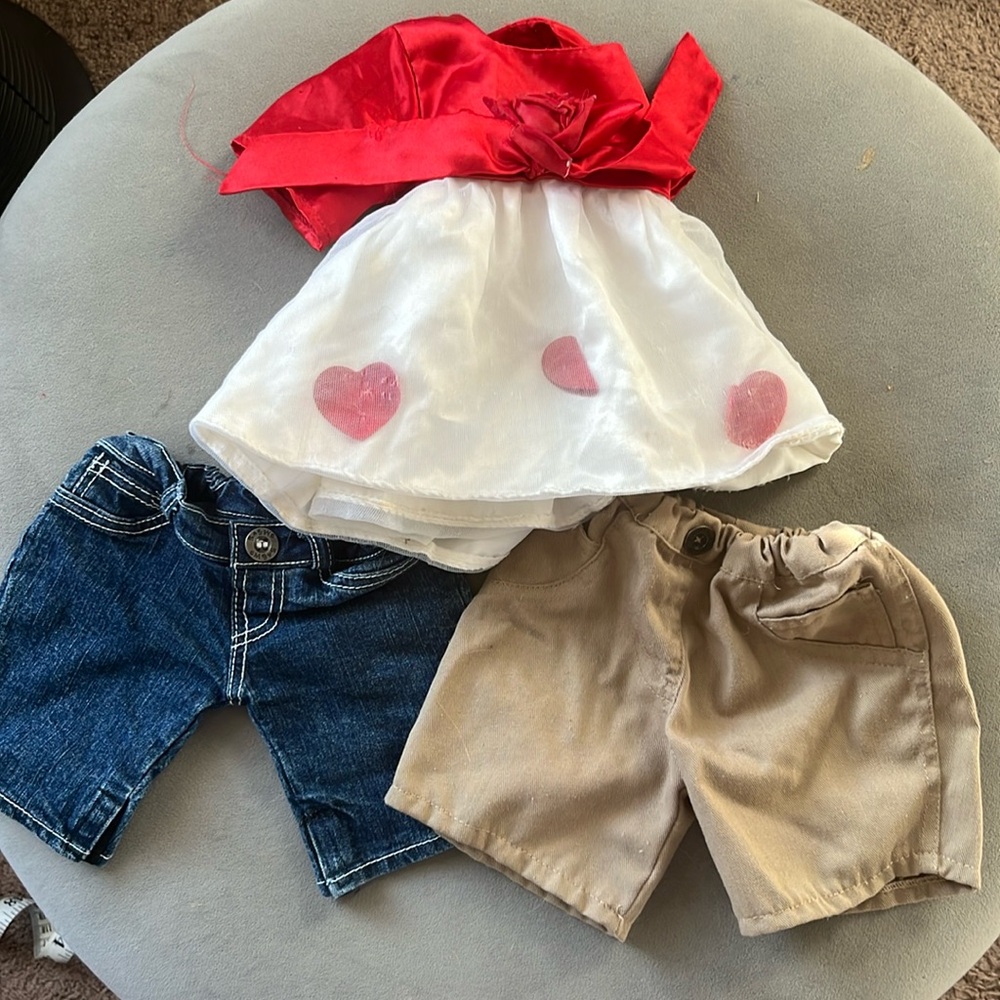 Build a Bear clothes- dress and two pairs of pants